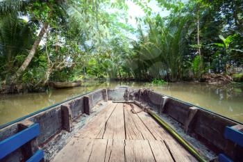 Wooden boat in Mekong Delta, Vietnam