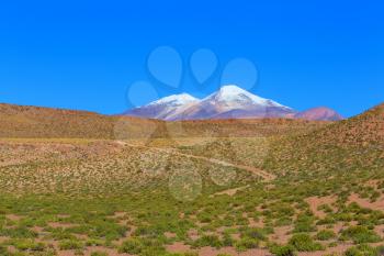 Beautiful natural landscapes in volcanic mountains,  Andes region, Bolivia