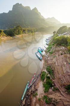 Beautiful natural landscapes in Mekong river, Laos