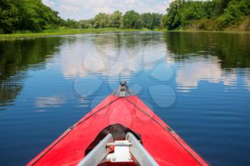 kayaking in river in the summer season