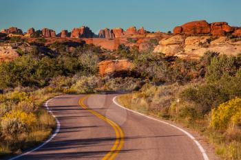 Road in american prairie