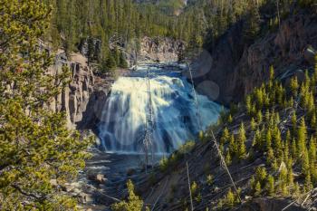 Waterfall in the Yellowstone National Park, USA