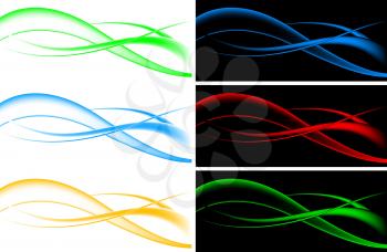 Royalty Free Clipart Image of Colourful Waves