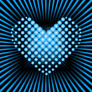 Royalty Free Clipart Image of a Blue Heart