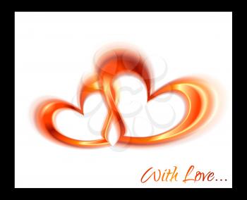 Royalty Free Clipart Image of Two Hearts