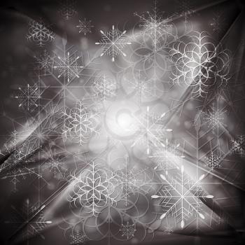 Royalty Free Clipart Image of a Snowflakes Background