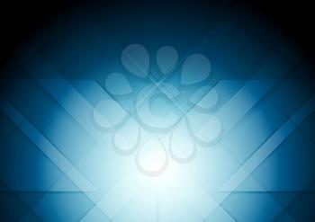 Abstract tech geometry blue vector background