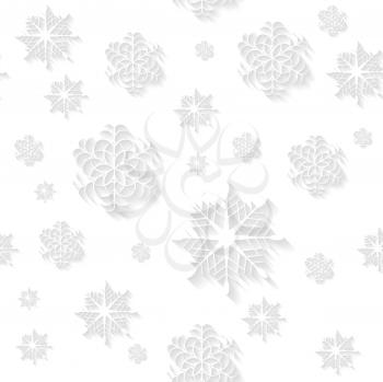 White snowflakes seamless background. Vector illustration