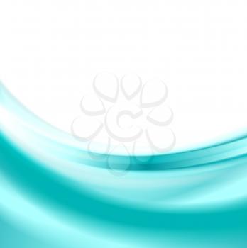Abstract elegant cyan blue smooth waves background. Vector design