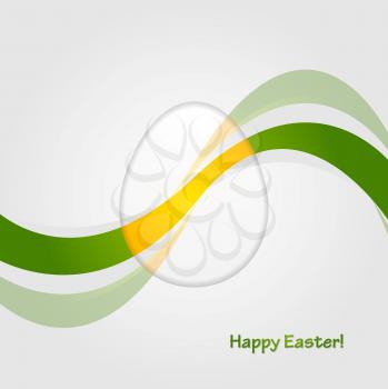 Abstract Easter background with bright waves. Concept egg vector graphic design