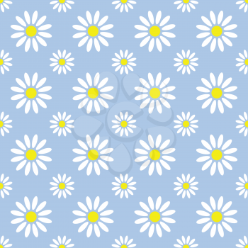 Abstract summer camomile seamless pattern. Vector flowers graphic pattern design