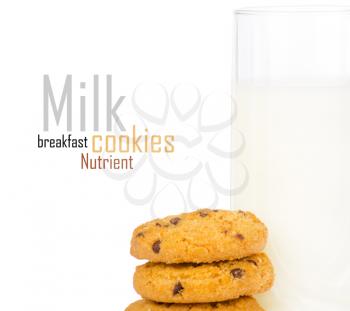 Royalty Free Photo of a Glass of Milk With Cookies
