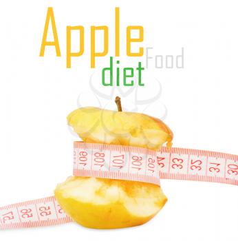 Royalty Free Photo of an Apple With Measuring Tape
