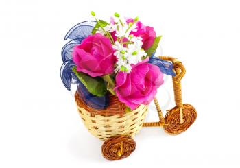 Royalty Free Photo of a Bicycle Vase With Flowers