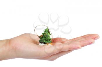 Royalty Free Photo of a Person Holding a Christmas Ornament