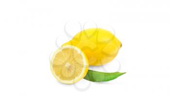 Fresh lemon citrus isolated on white background