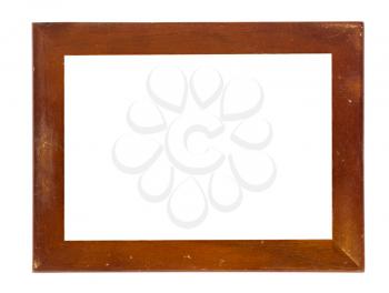 Vintage picture frame, wood plated, white background, clipping path included
