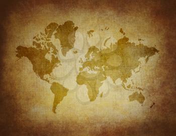 Map world on paper background Style Grunge