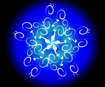 highly detailed blue snowflake