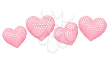 Decorative hearts on white background