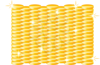 Royalty Free Clipart Image of Stacks of Gold Coins