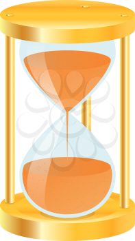 Royalty Free Clipart Image of a Gold Hourglass