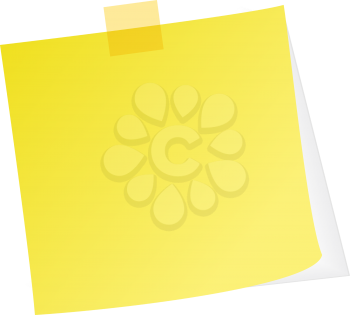 Royalty Free Clipart Image of a Yellow Note and Sticker
