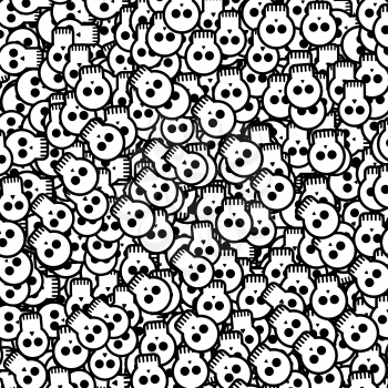 Royalty Free Clipart Image of a Background of Skulls