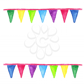 Watercolor party bunting, isolated on white background