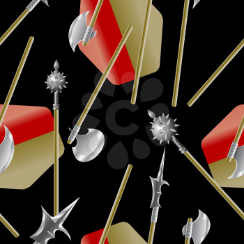 Royalty Free Clipart Image of a Medieval Weapon Background