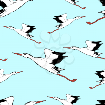 Royalty Free Clipart Image of White Storks