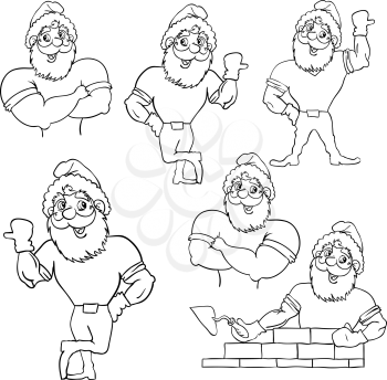 Royalty Free Clipart Image of Santa Clauses