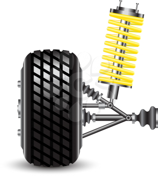 Royalty Free Clipart Image of a Car Suspension