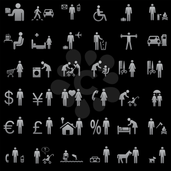 Royalty Free Clipart Image of People Icons