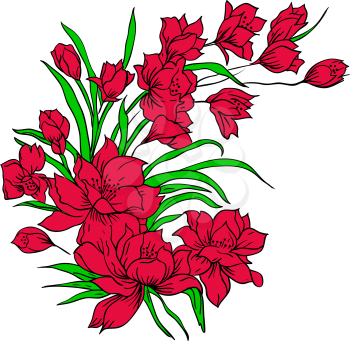 Royalty Free Clipart Image of a Bouquet of Flowers