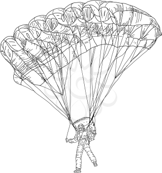 Royalty Free Clipart Image of a Person Parachuting