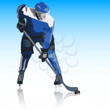Royalty Free Clipart Image of a Hockey Player 