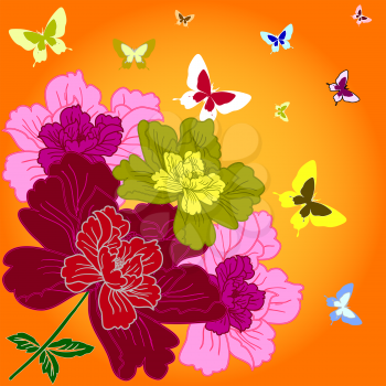 Royalty Free Clipart Image of a Floral BA 