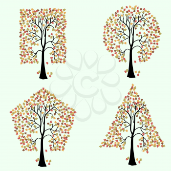 Royalty Free Clipart Image of a Bunch of Trees