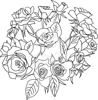 Royalty Free Clipart Image of a Bouquet of Roses