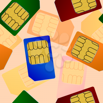 Royalty Free Clipart Image of SIM Cards