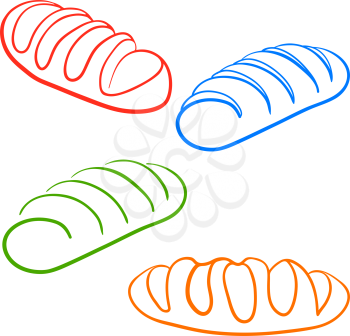 Royalty Free Clipart Image of Loaves of Bread
