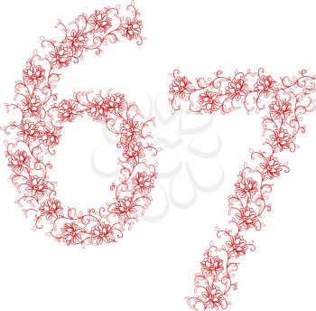 Royalty Free Clipart Image of Floral Numbers