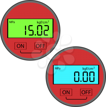 Royalty Free Clipart Image of Digital Gas Manometers
