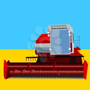 Royalty Free Clipart Image of a Combine Harvestor