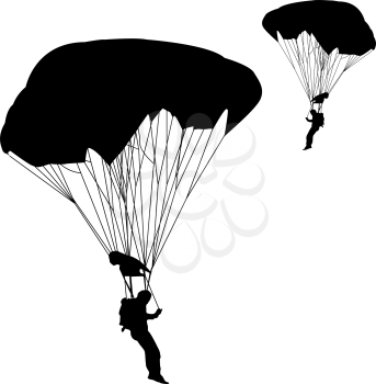 Royalty Free Clipart Image of People Parachuting
