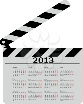 Royalty Free Clipart Image of a Movie Clapperboard Calendar