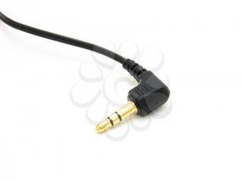 Small ear-phones and the tip for connection on a white background