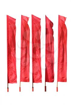 red flags are isolated on a white background