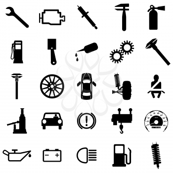 Collection flat icons. Car symbols. Vector illustration.